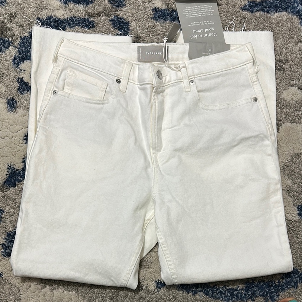 Everlane Off-White Straight Leg Jeans - Picture 4 of 6